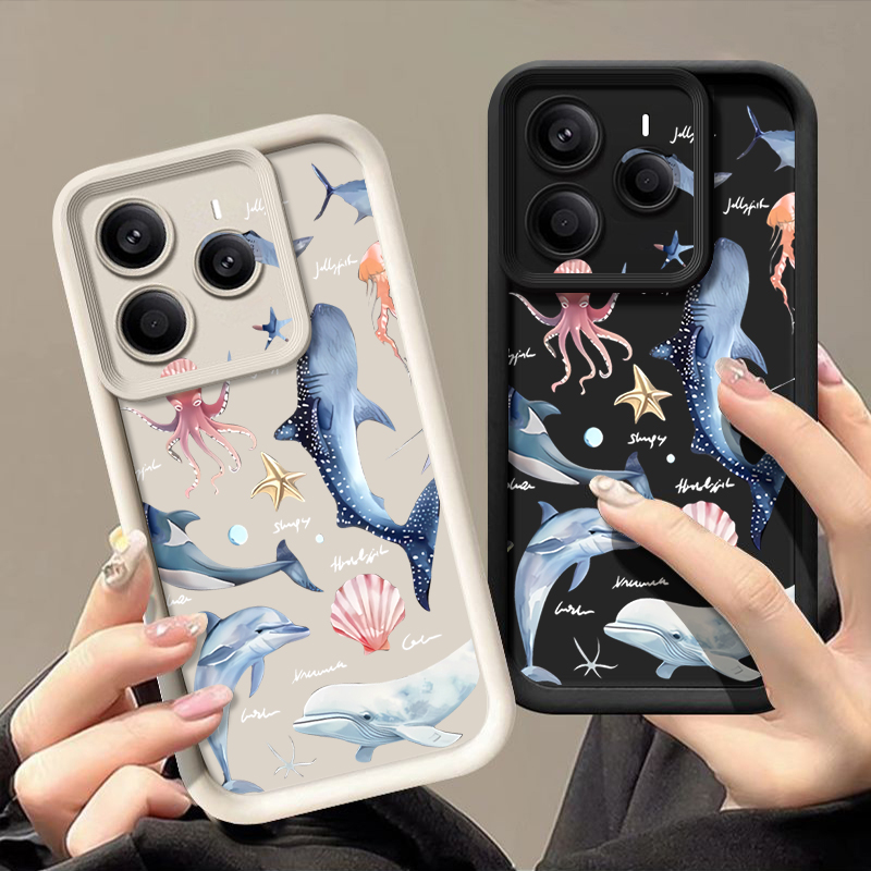 Xiaomi Redmi Note 13 - Étui souple à motif de dauphin