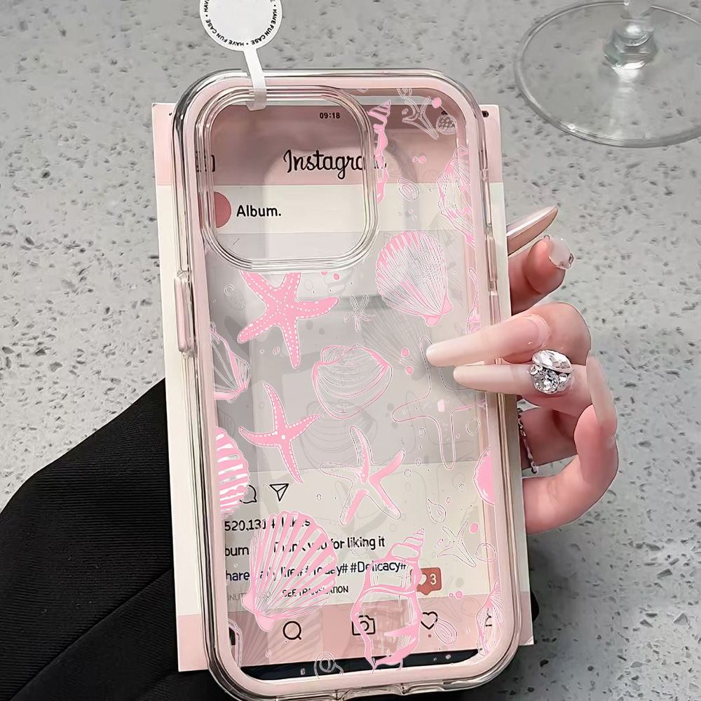 Phone Cases Online - Coque de téléphone transparente rose coquillage