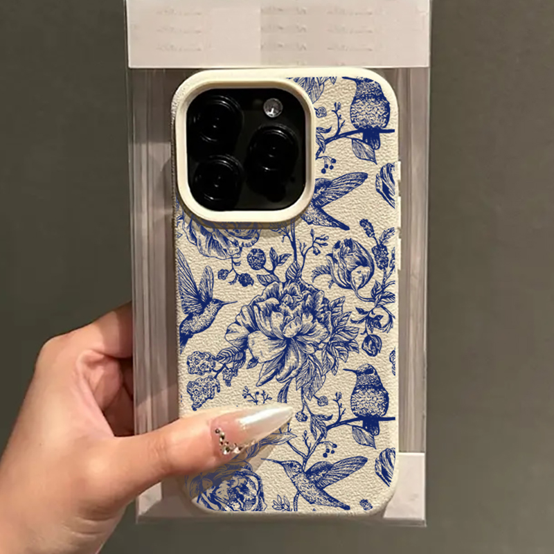 Coque Souple Bleue Rétro à Mot - Phone Cases Online avis et prix